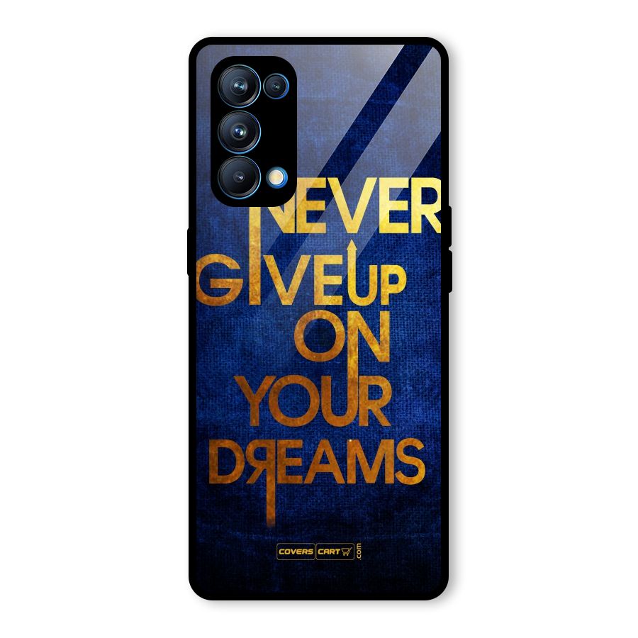 Never Give Up Glass Back Case for Oppo Reno5 Pro 5G