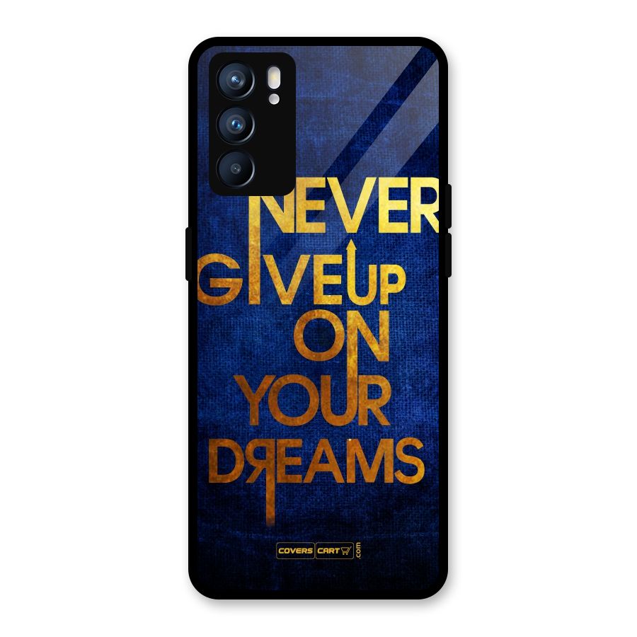 Never Give Up Glass Back Case for Oppo Reno6 5G