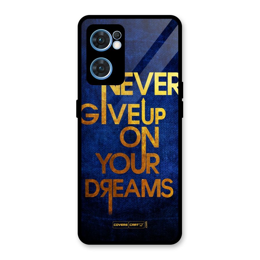 Never Give Up Glass Back Case for Oppo Reno7 5G