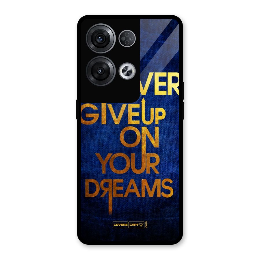 Never Give Up Glass Back Case for Oppo Reno8 Pro 5G