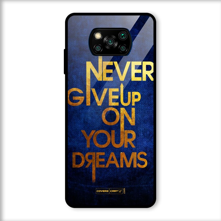 Never Give Up Glass Back Case for Poco X3