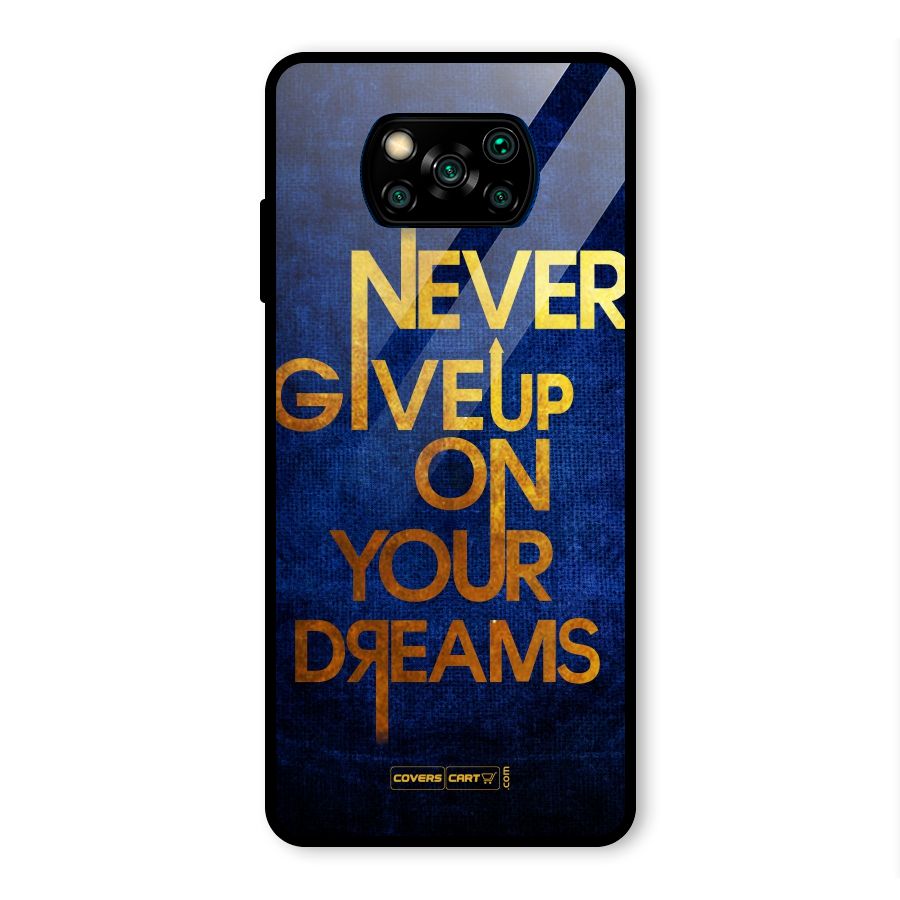 Never Give Up Glass Back Case for Poco X3 Pro
