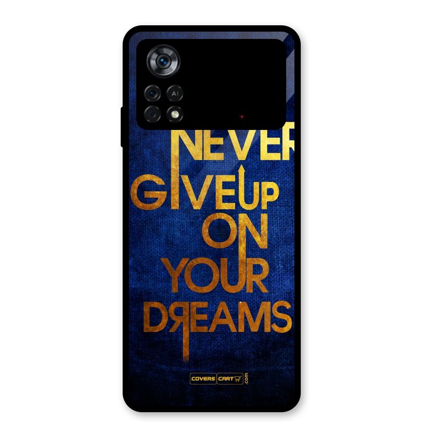 Never Give Up Glass Back Case for Poco X4 Pro 5G
