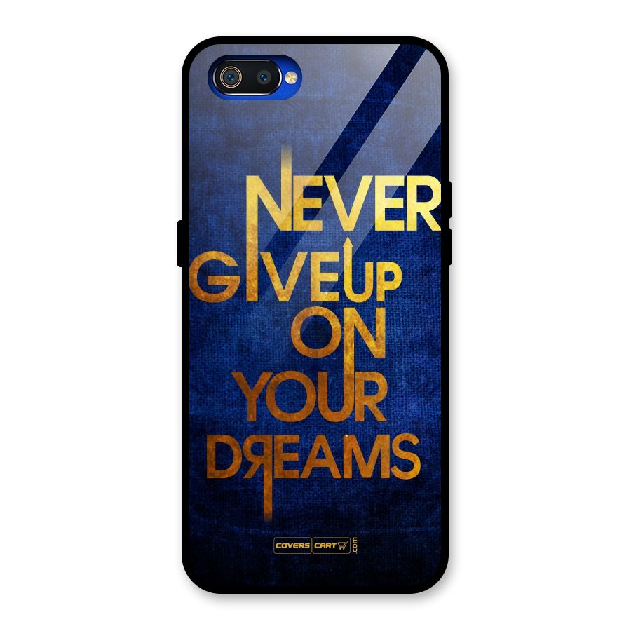 Never Give Up Glass Back Case for Realme C2
