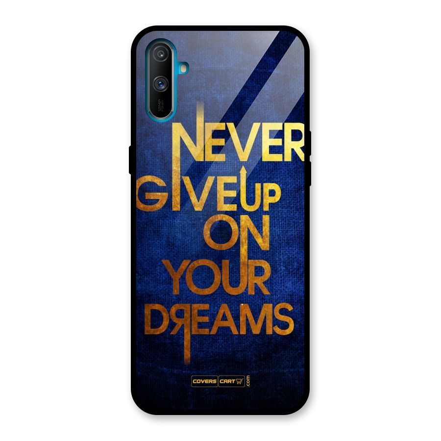 Never Give Up Glass Back Case for Realme C3
