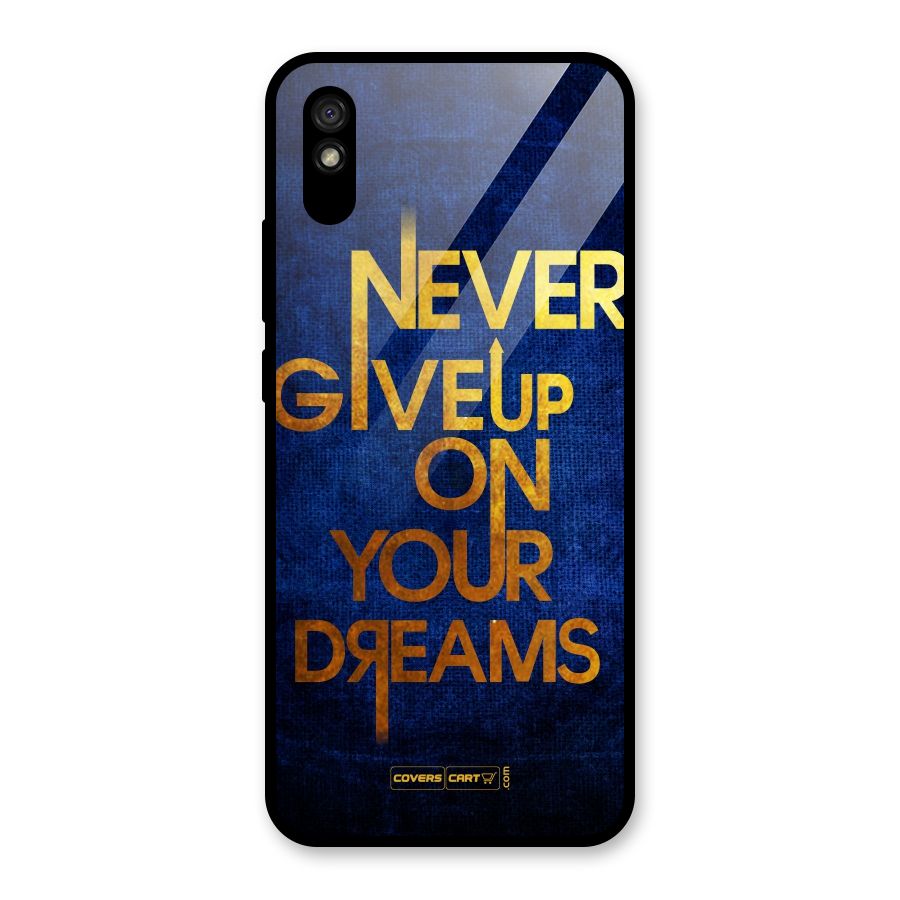 Never Give Up Glass Back Case for Redmi 9A