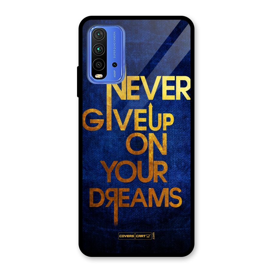 Never Give Up Glass Back Case for Redmi 9 Power