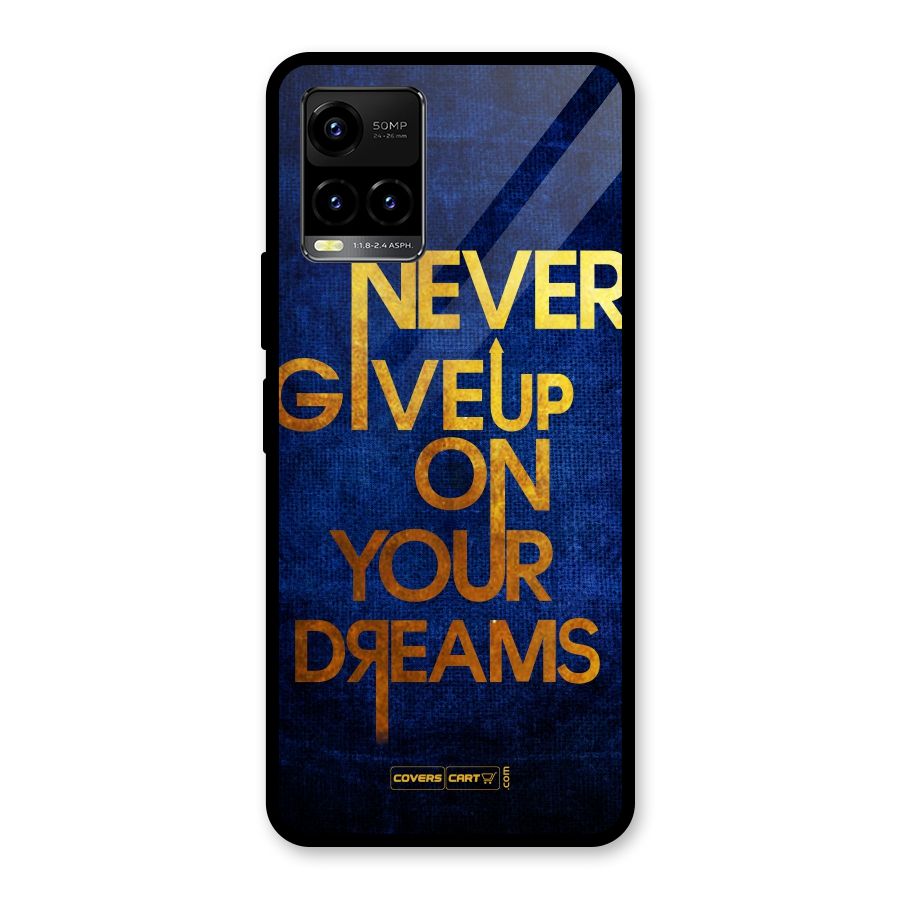 Never Give Up Glass Back Case for Vivo Y21A