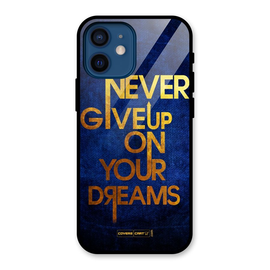 Never Give Up Glass Back Case for iPhone 12 Mini