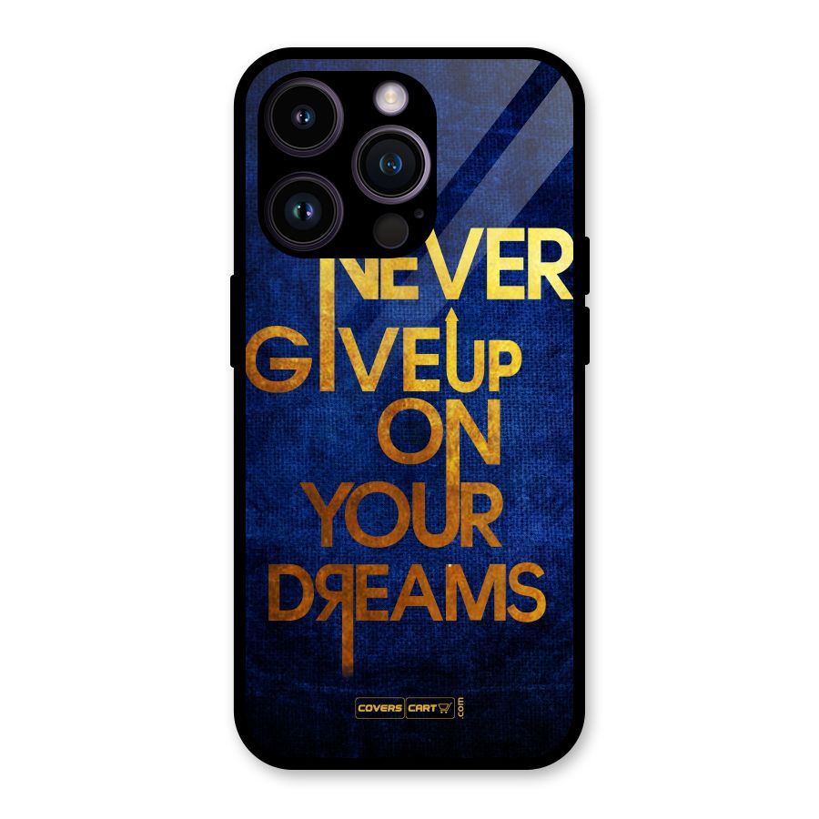 Never Give Up Glass Back Case for iPhone 14 Pro