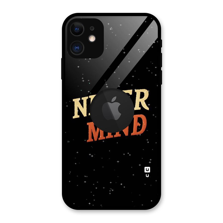Never Mind Design Glass Back Case for iPhone 11 Logo Cut