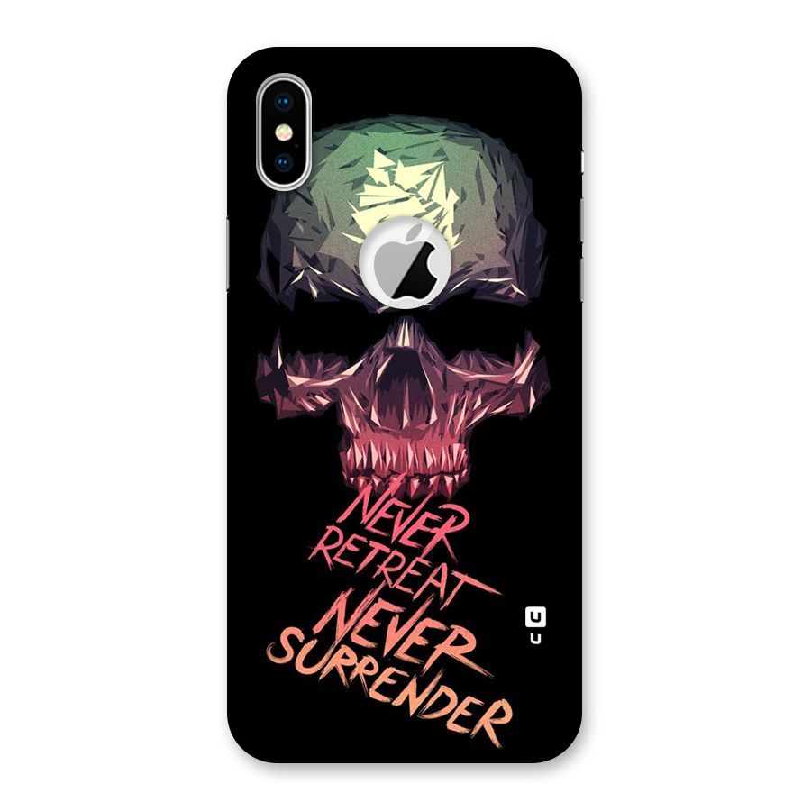 Never Retreat Back Case for iPhone X Logo Cut