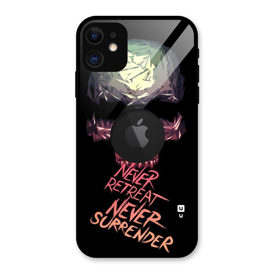 Never Retreat Glass Back Case for iPhone 11 Logo Cut