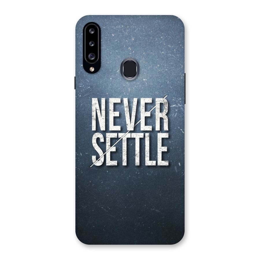 Never Settle Back Case for Samsung Galaxy A20s
