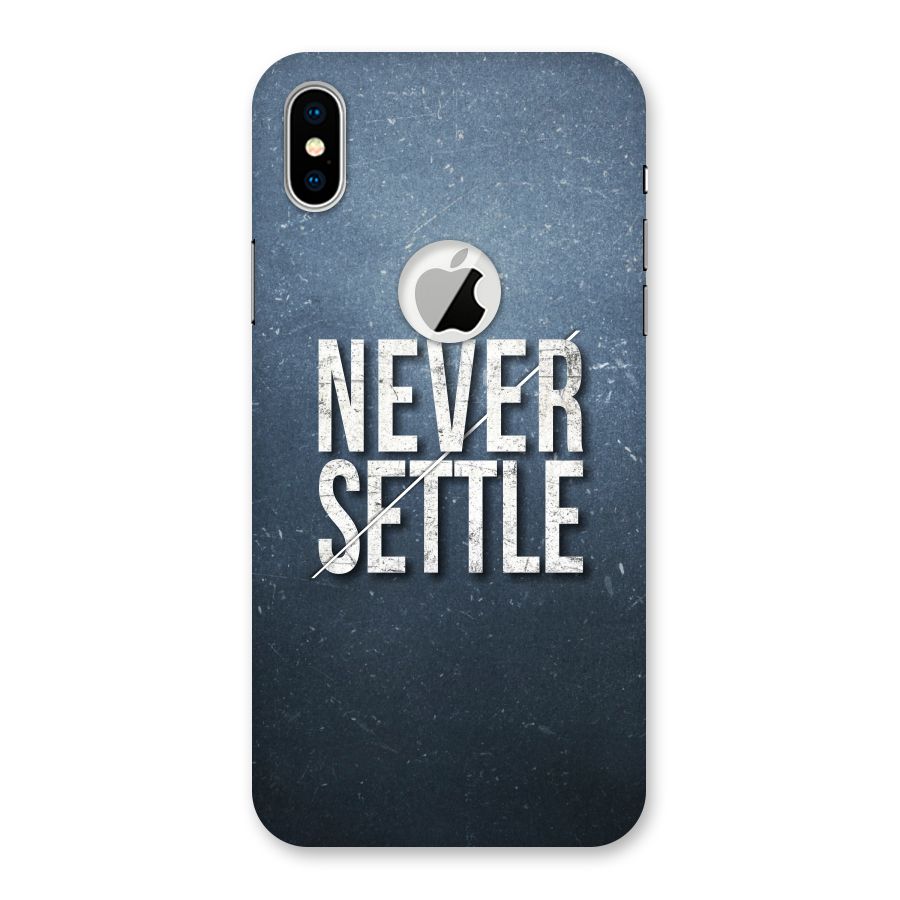 Never Settle Back Case for iPhone XS Logo Cut
