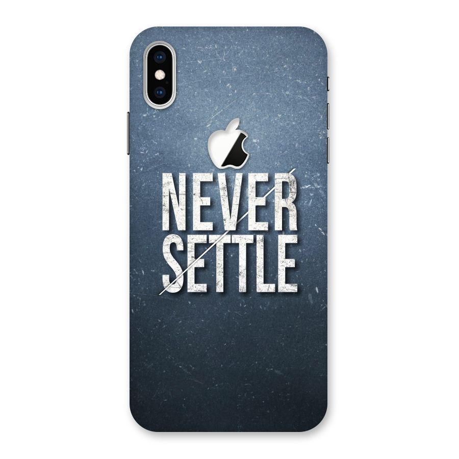 Never Settle Back Case for iPhone XS Max Apple Cut