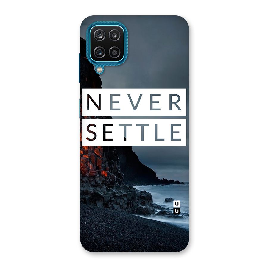 Never Settle Dark Beach Back Case for Galaxy M12