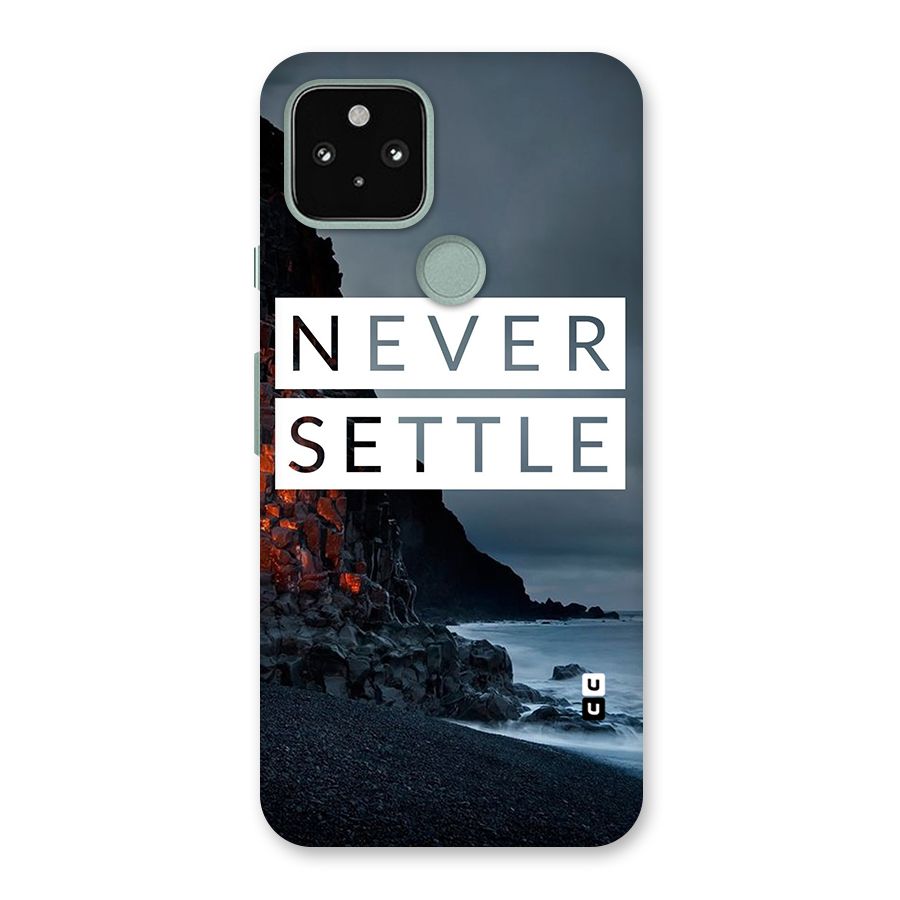 Never Settle Dark Beach Back Case for Google Pixel 5