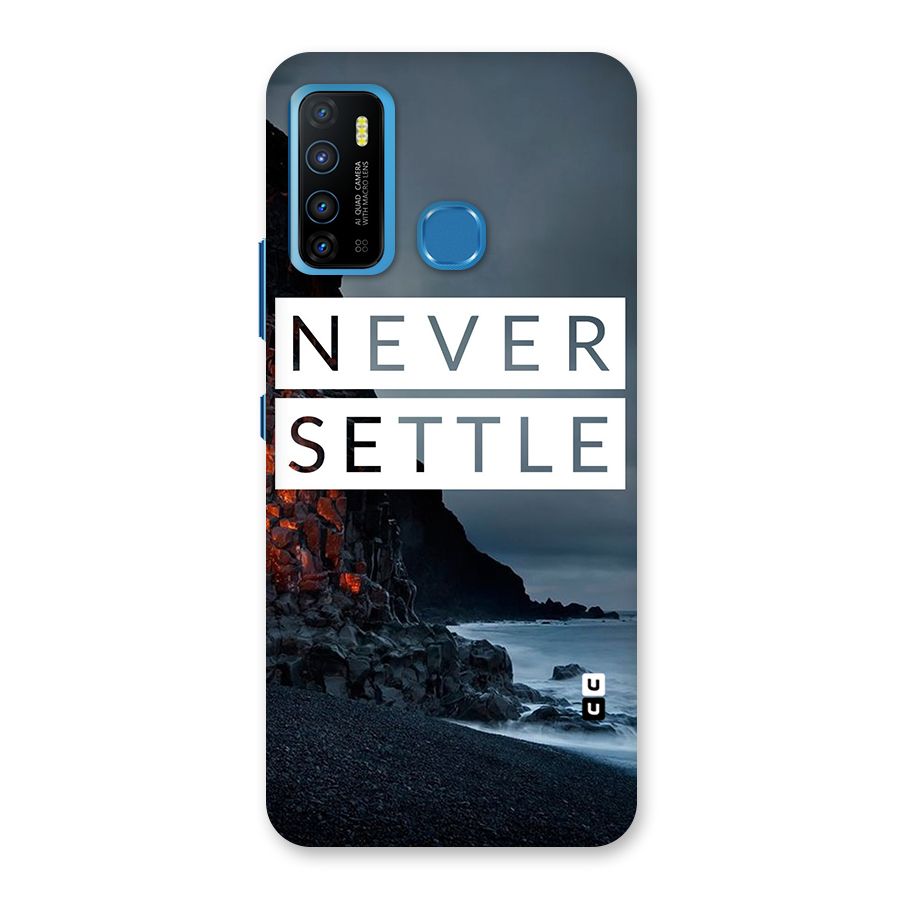 Never Settle Dark Beach Back Case for Infinix Hot 9