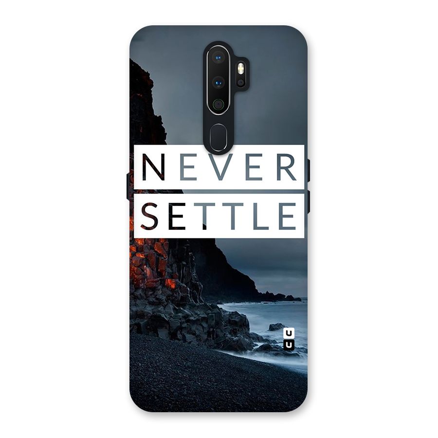 Never Settle Dark Beach Back Case for Oppo A5 (2020)