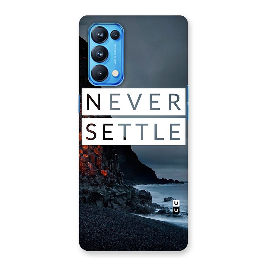 Never Settle Dark Beach Back Case for Oppo Reno5 Pro 5G