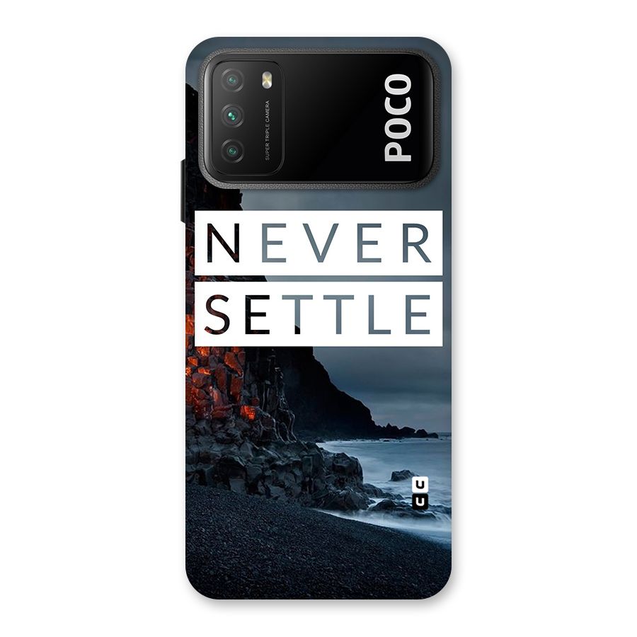 Never Settle Dark Beach Back Case for Poco M3