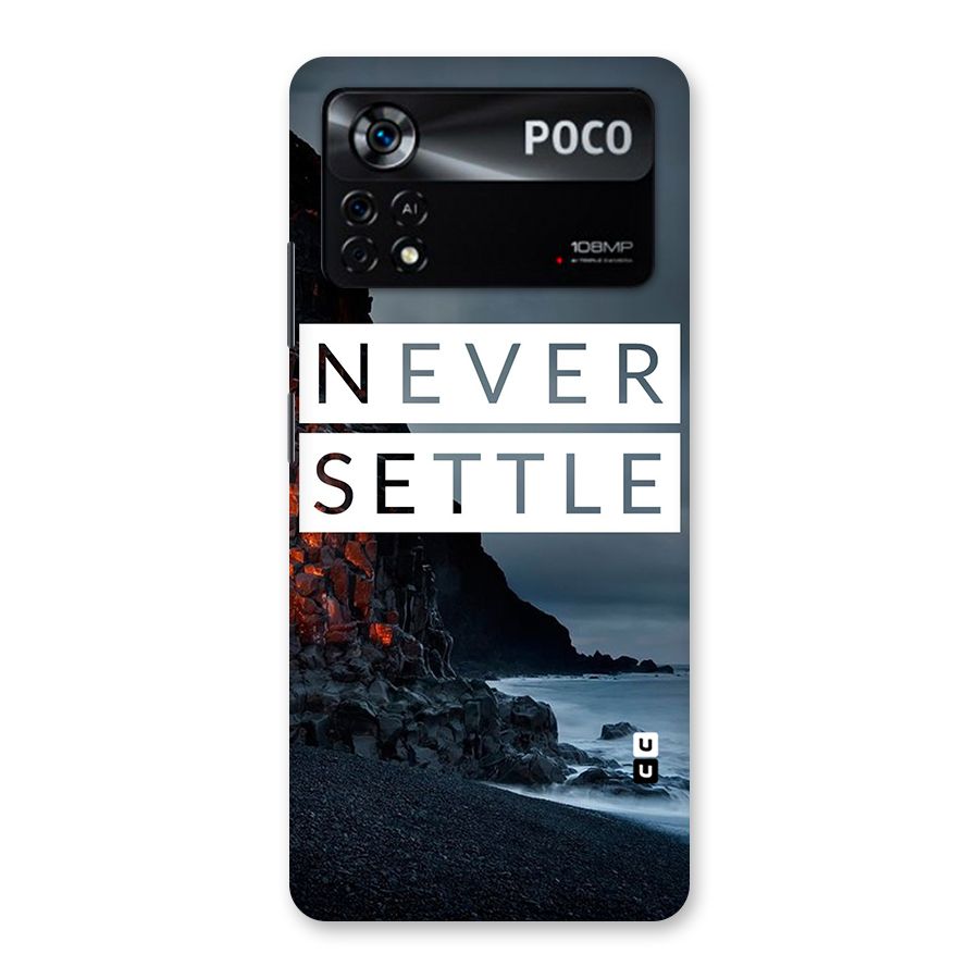 Never Settle Dark Beach Back Case for Poco X4 Pro 5G