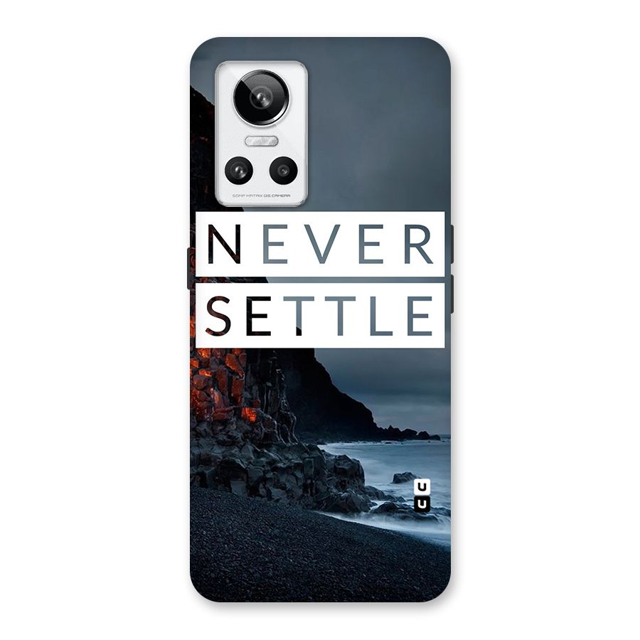 Never Settle Dark Beach Back Case for Realme GT Neo 3
