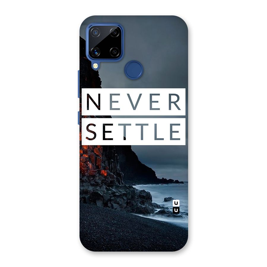 Never Settle Dark Beach Back Case for Realme Narzo 30A