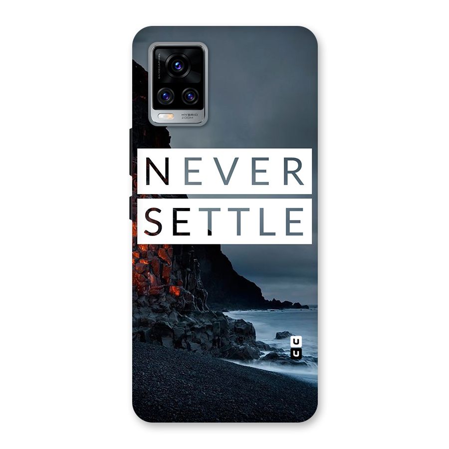Never Settle Dark Beach Back Case for Vivo V20 Pro