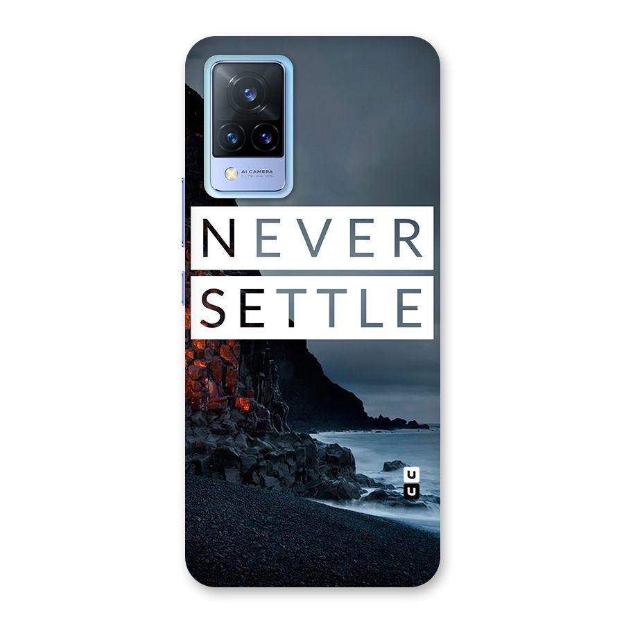 Never Settle Dark Beach Back Case for Vivo V21 5G