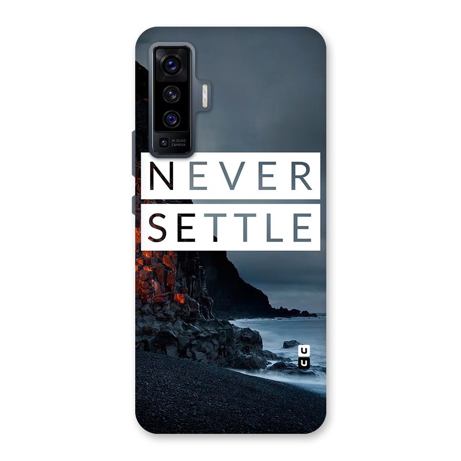 Never Settle Dark Beach Back Case for Vivo X50