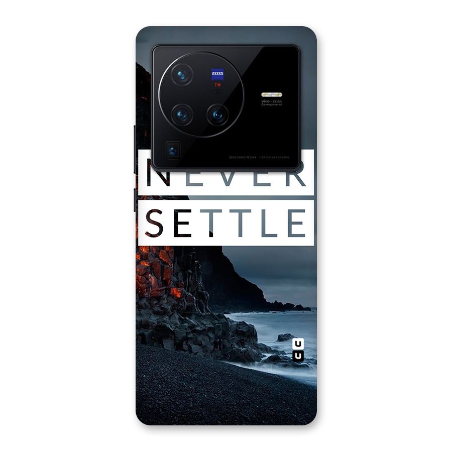 Never Settle Dark Beach Back Case for Vivo X80 Pro