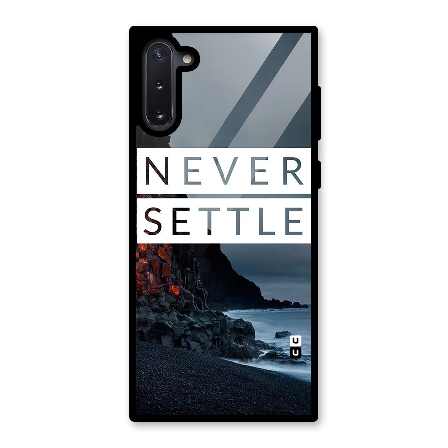 Never Settle Dark Beach Glass Back Case for Galaxy Note 10