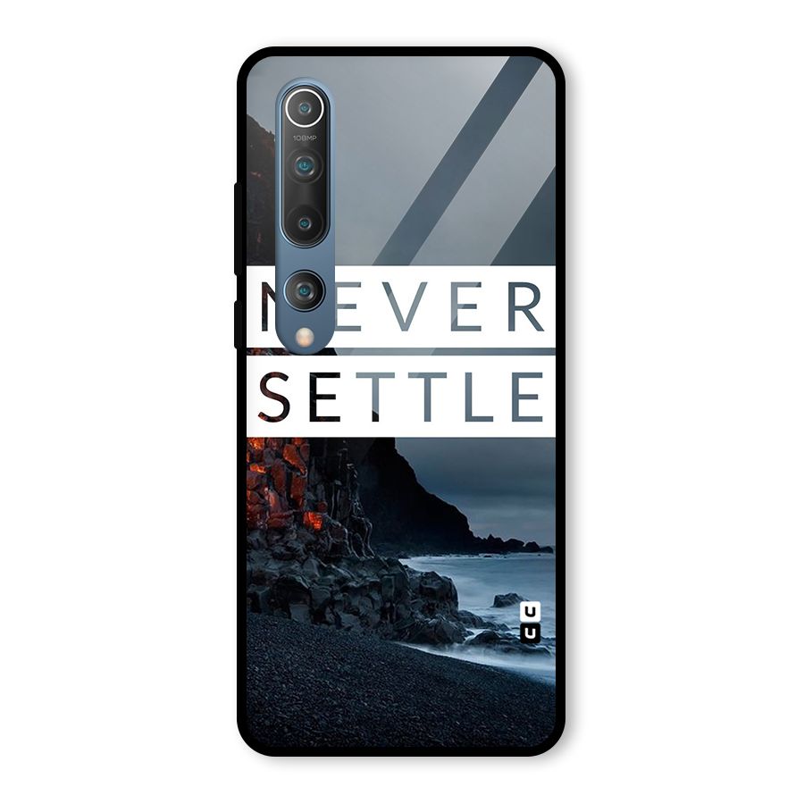 Never Settle Dark Beach Glass Back Case for Mi 10