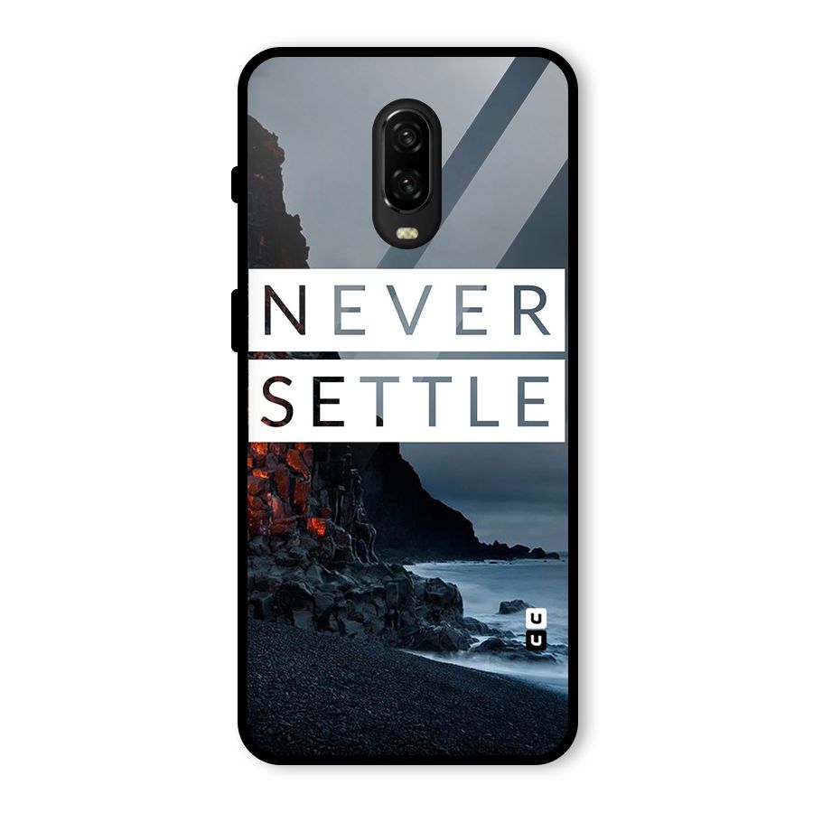 Never Settle Dark Beach Glass Back Case for OnePlus 6T