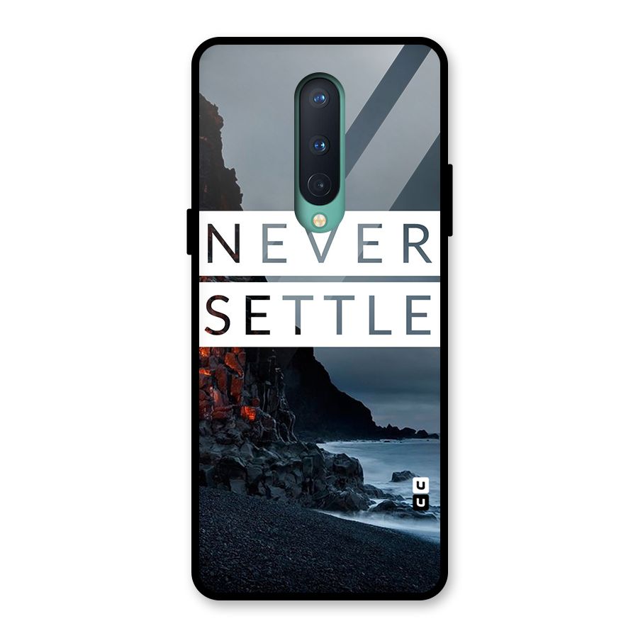 Never Settle Dark Beach Glass Back Case for OnePlus 8