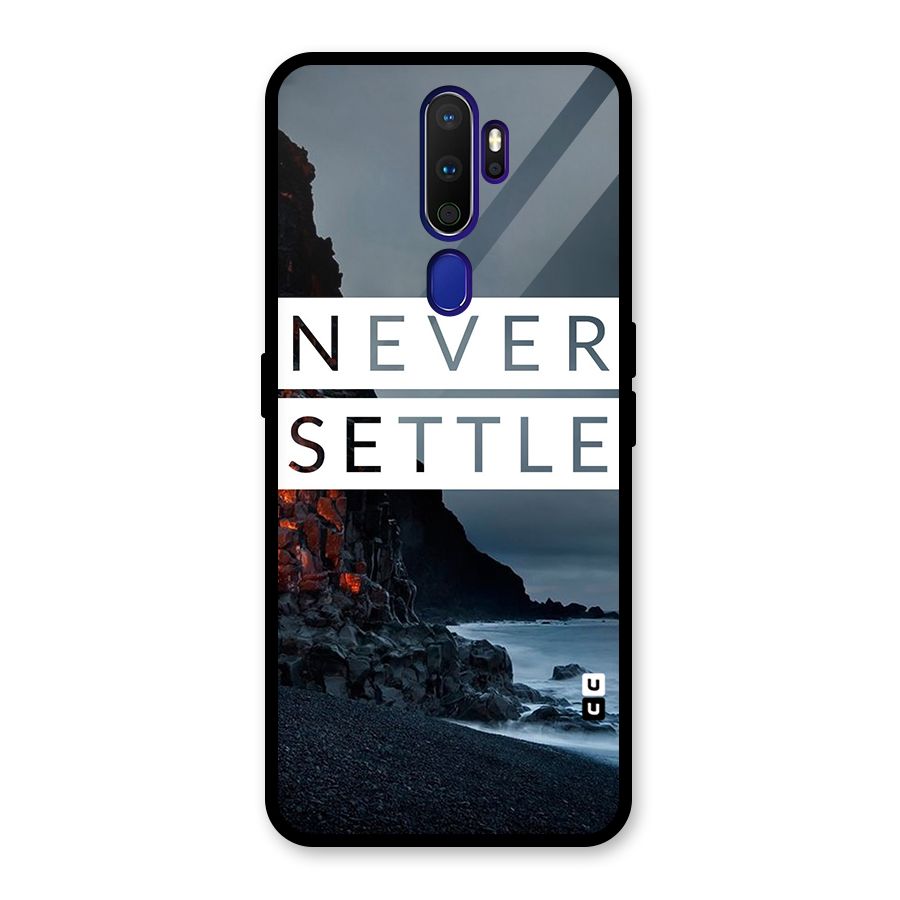 Never Settle Dark Beach Glass Back Case for Oppo A9 (2020)