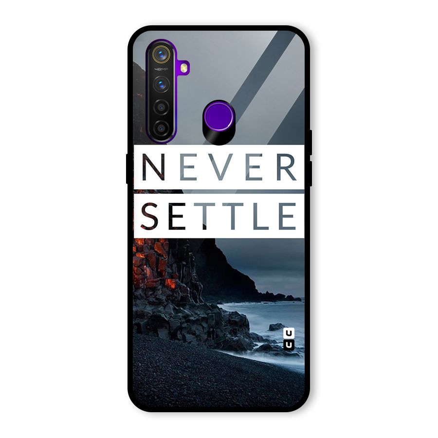 Never Settle Dark Beach Glass Back Case for Realme 5 Pro