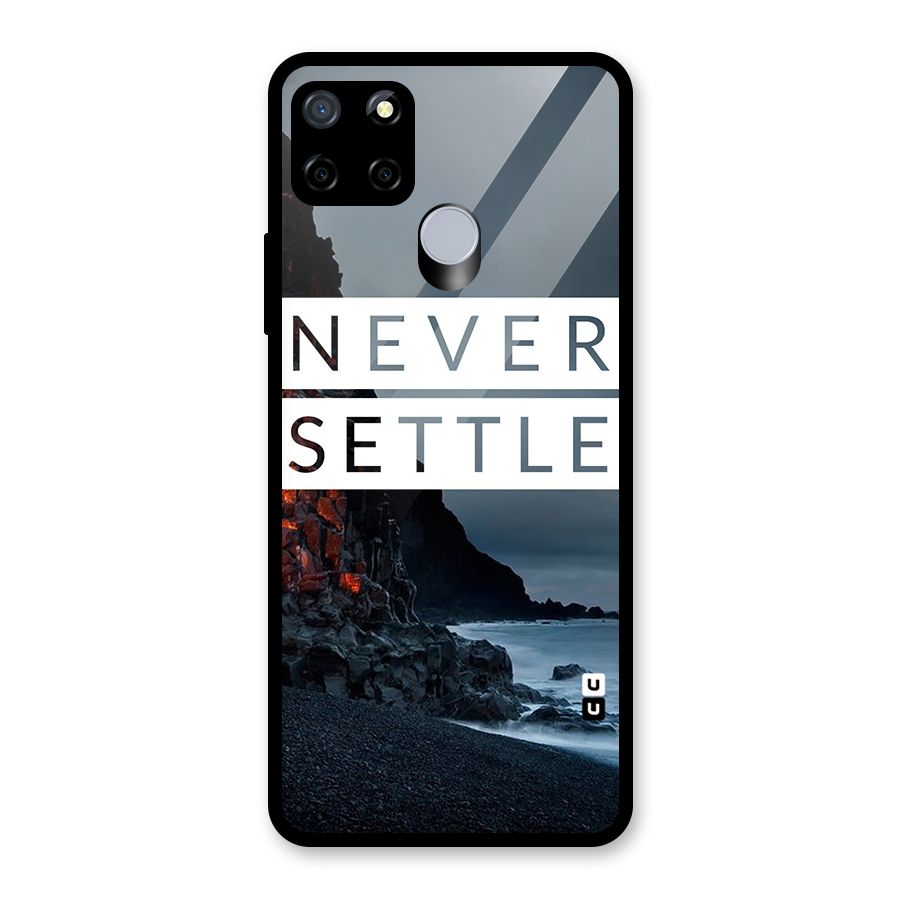 Never Settle Dark Beach Glass Back Case for Realme C15