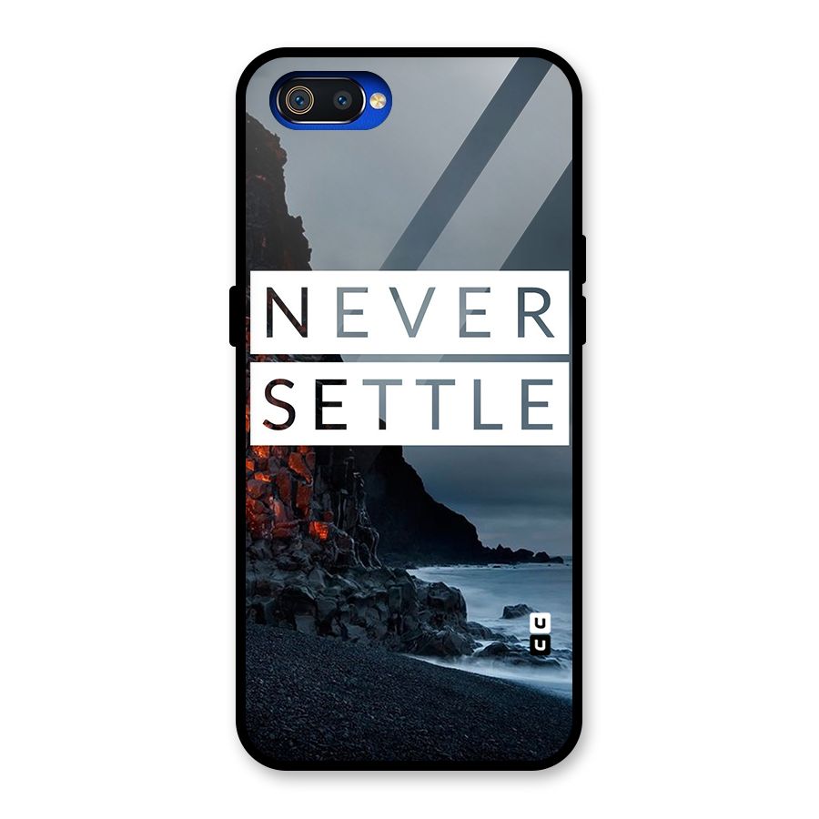 Never Settle Dark Beach Glass Back Case for Realme C2