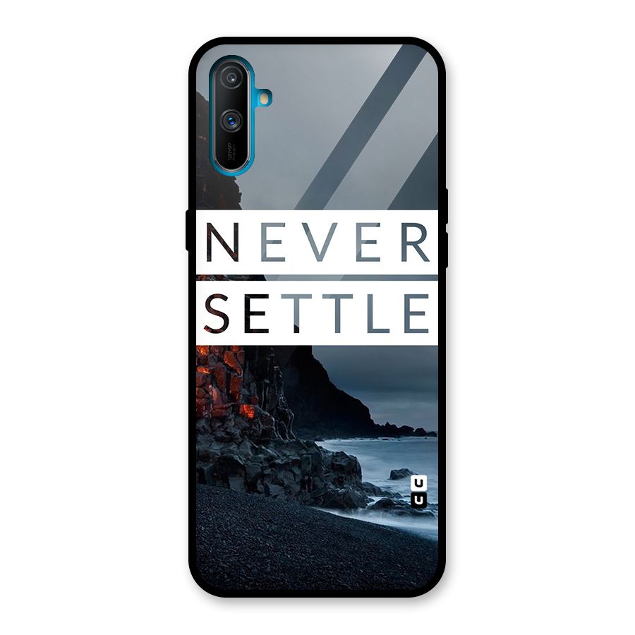 Never Settle Dark Beach Glass Back Case for Realme C3