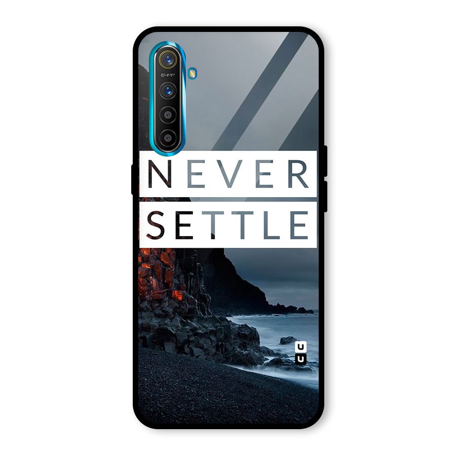 Never Settle Dark Beach Glass Back Case for Realme X2