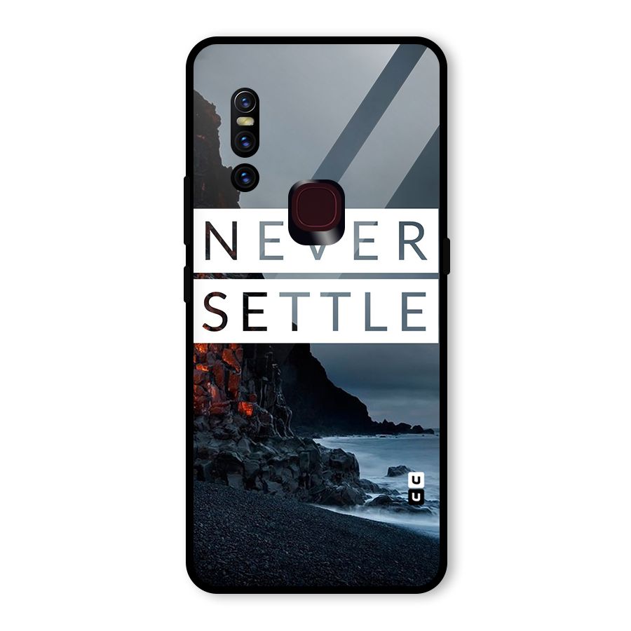 Never Settle Dark Beach Glass Back Case for Vivo V15