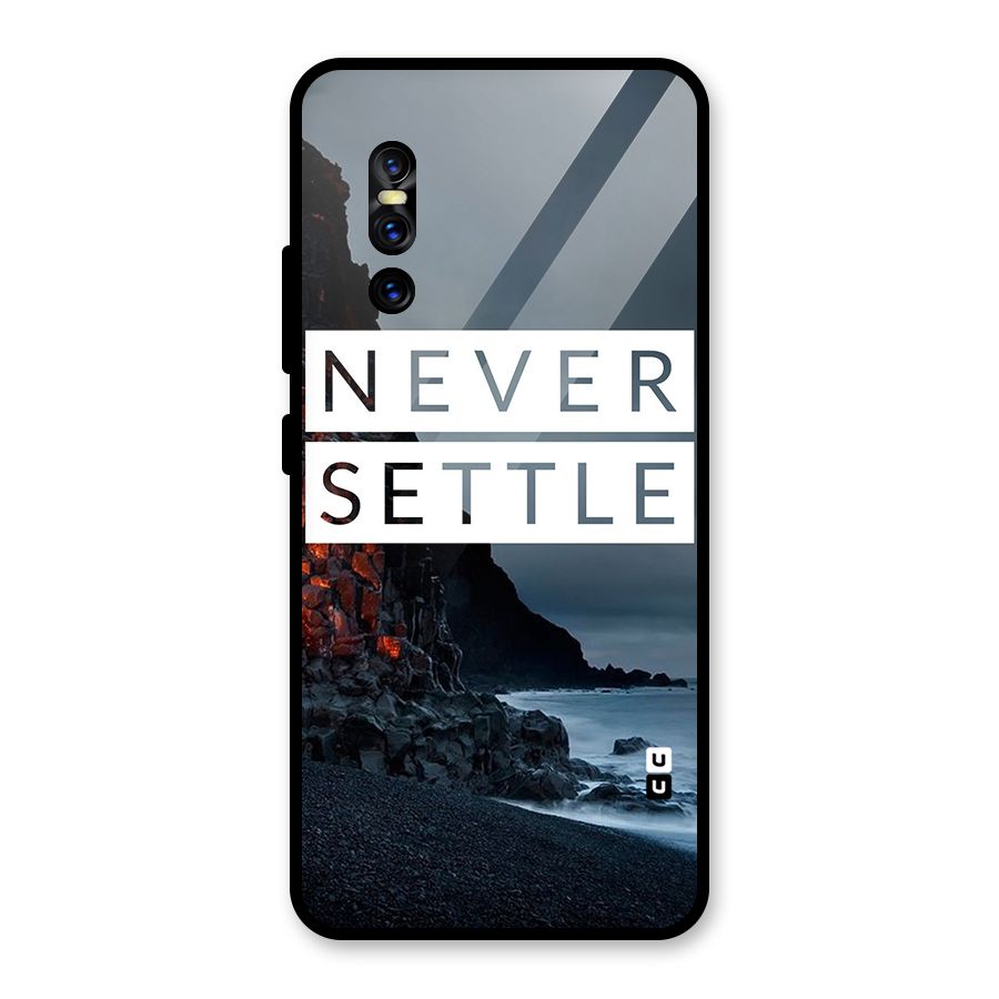 Never Settle Dark Beach Glass Back Case for Vivo V15 Pro