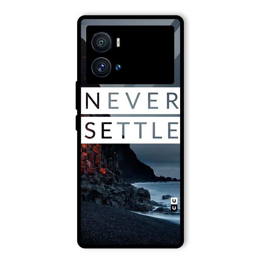 Never Settle Dark Beach Glass Back Case for Vivo iQOO 9 Pro