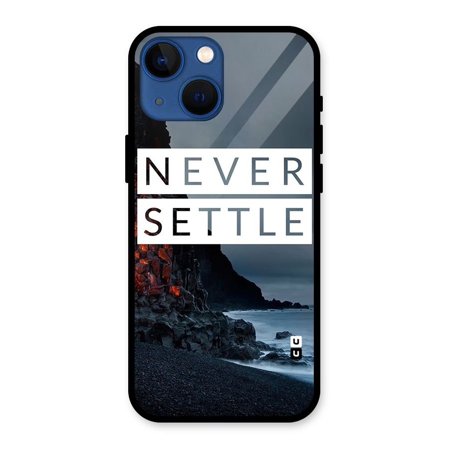 Never Settle Dark Beach Glass Back Case for iPhone 13 Mini