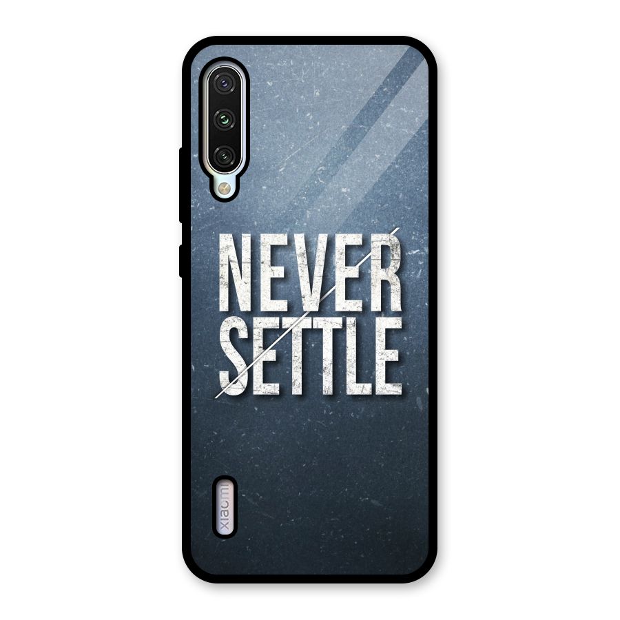 Never Settle Glass Back Case for Mi A3