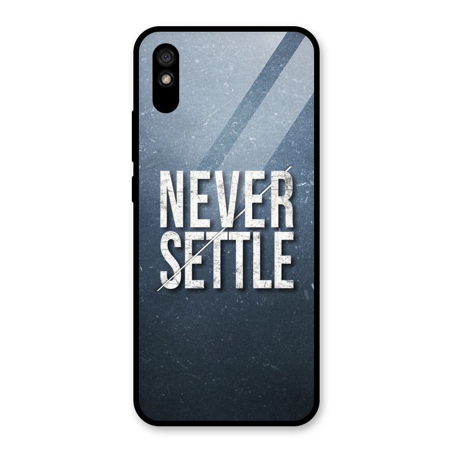 Never Settle Glass Back Case for Redmi 9i