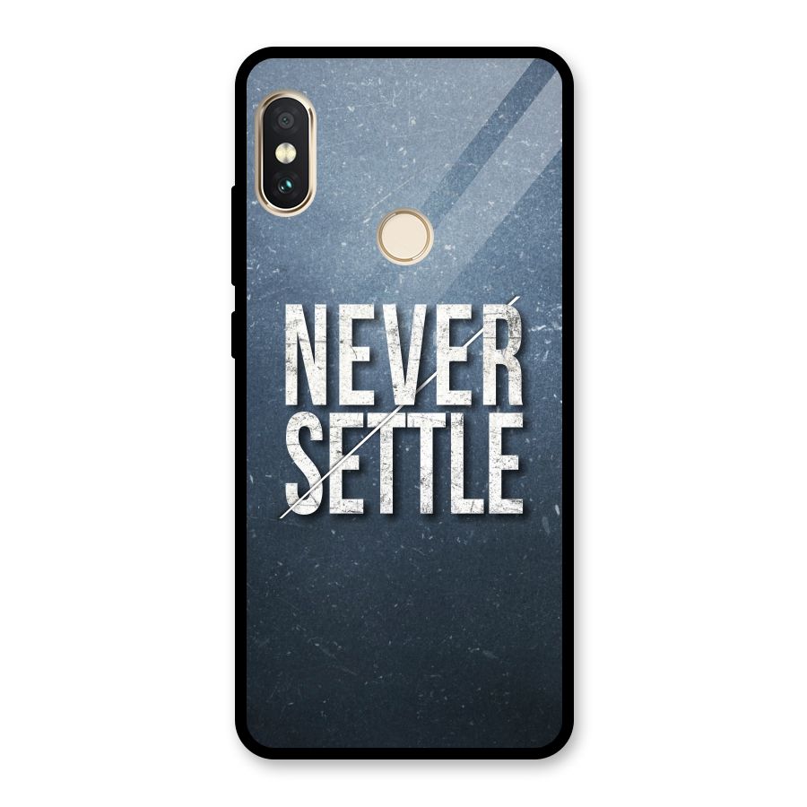 Never Settle Glass Back Case for Redmi Note 5 Pro